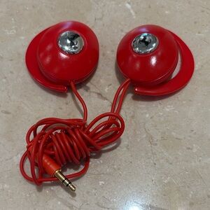 Ferrari Red Wired Earbud Headphones with Ear Hooks